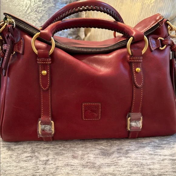 Dooney & Bourke Burgundy Leather Satchel - Picture 3 of 7